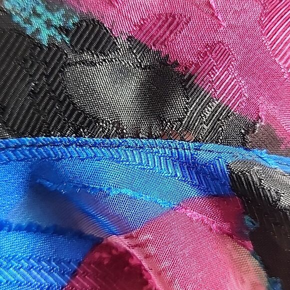 Clothes Vintage Sheer Paisley Patch Work Button Down Blouse Size XL NWT - Picture 8 of 10